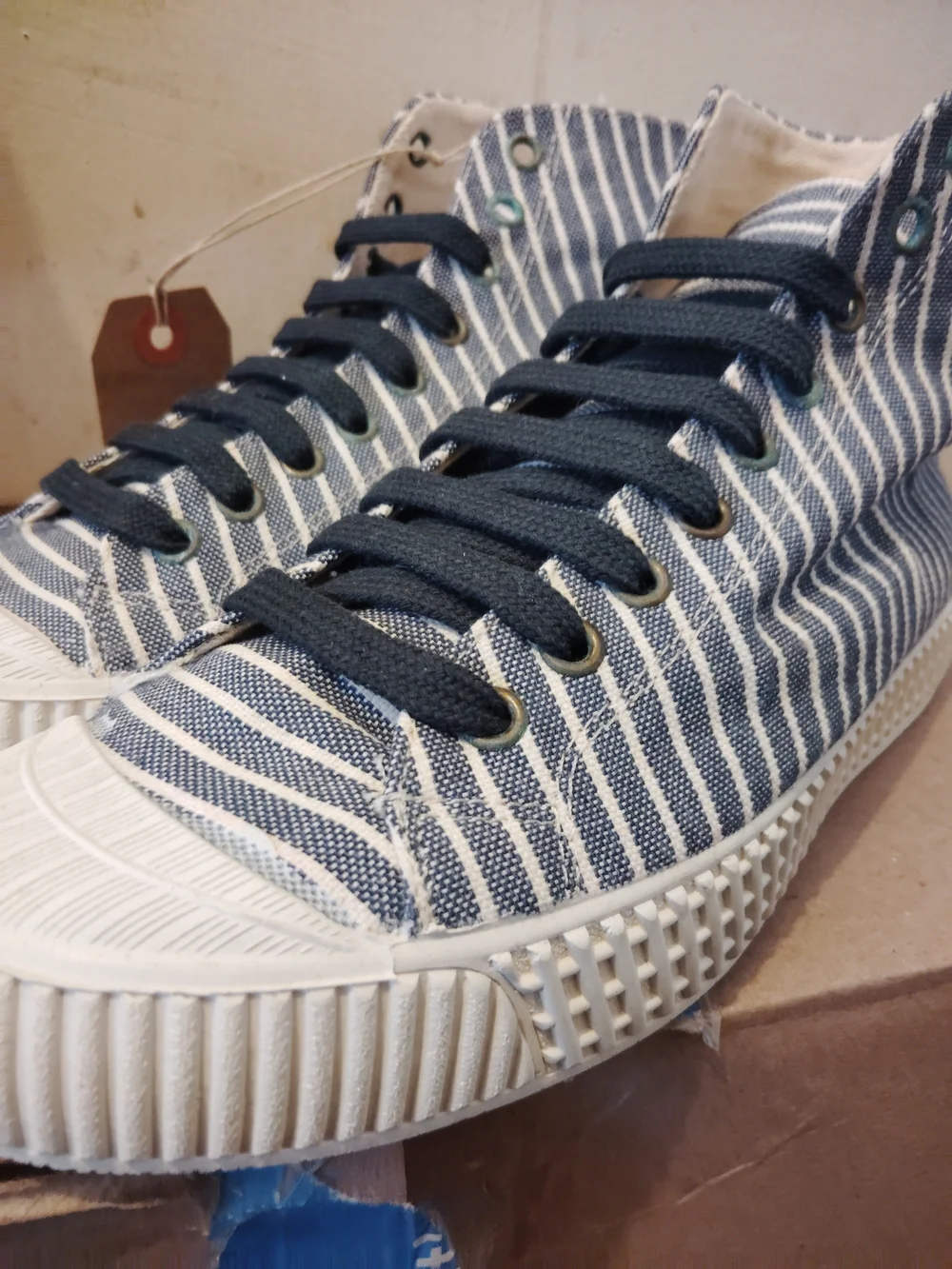 Nine Yards Kids' Blue Striped High-Top Sneakers